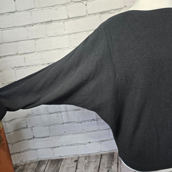 WOMENS BLACK LABEL LAUREN RALPH LAUREN BATWING SLEEVE BOAT NECK BLACK SWEATER SM - Picture 2 of 7